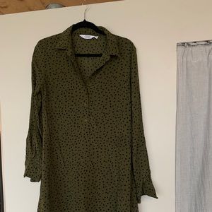 & Other Stories Green Long Sleeved Dress